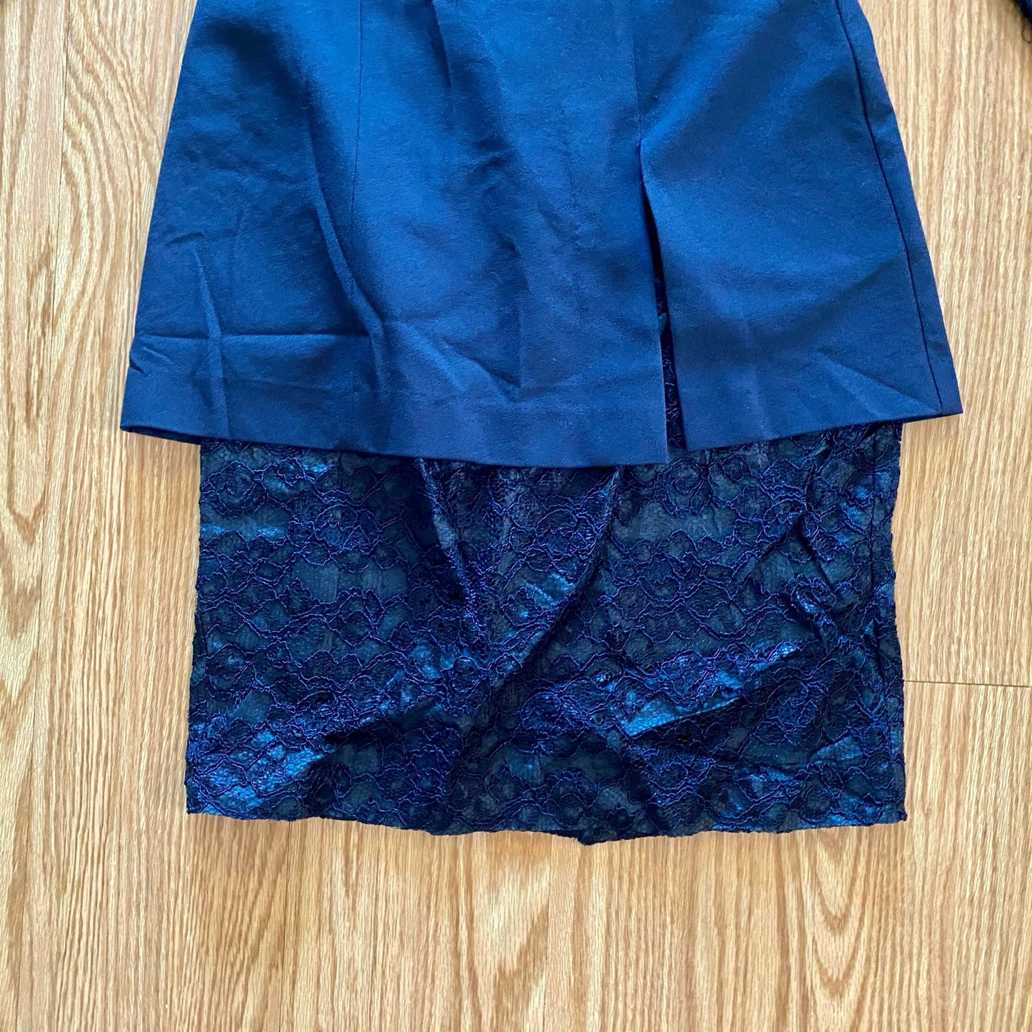 Talbots Sara Campbell Vintage Blue Lace Formal Evening Sheath Dress Womens 10
