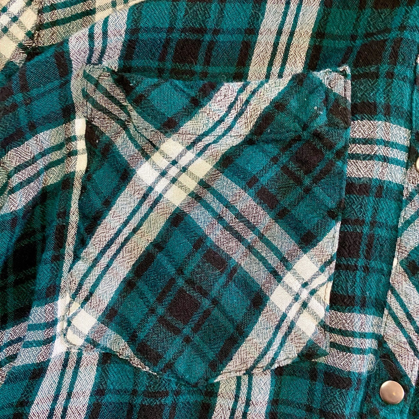 Forever 21 Teal Green Plaid Button-up Shirt Womens Large