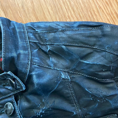 Aventures des Toiles Distressed Blue Denim Jacket Womens 38 Medium
