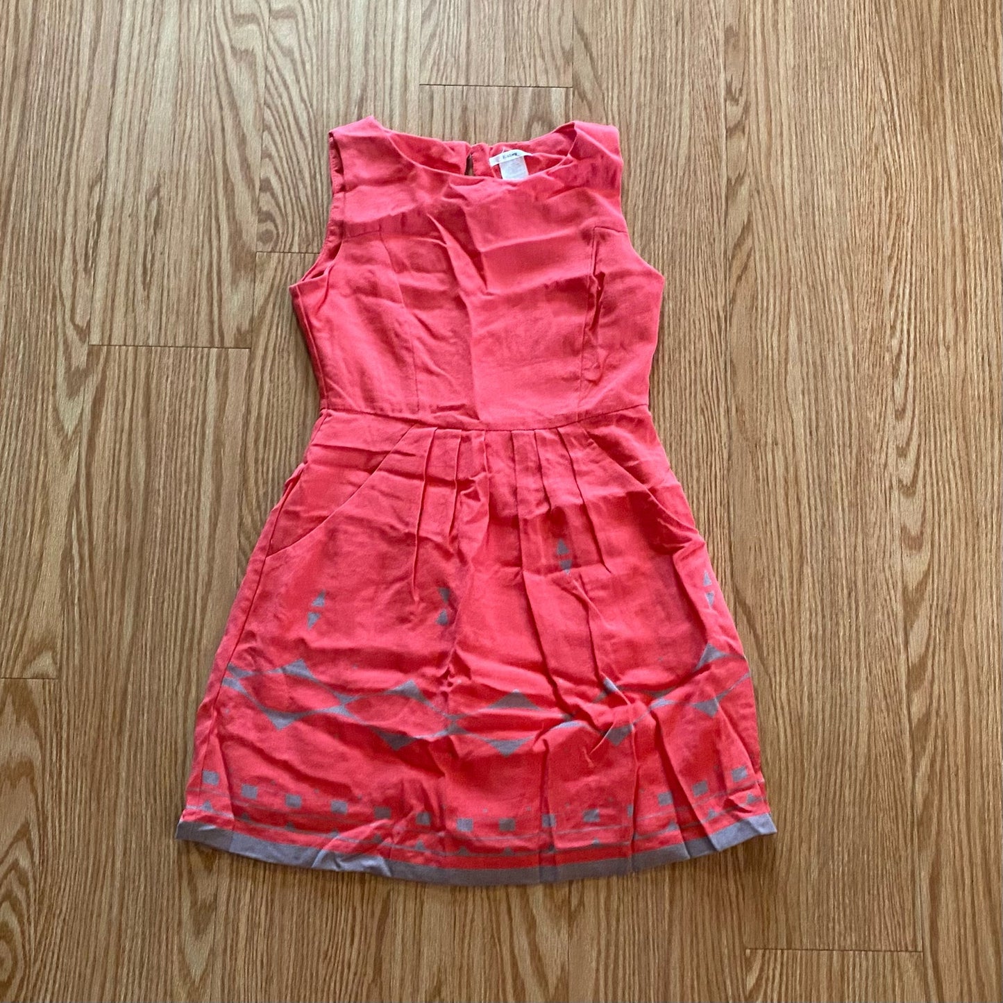 Esley Sleeveless Pink Abstract A-Line Mini Dress Womens Medium