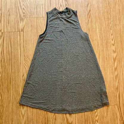 Everly Gold Metallic Stripe Mini Shift Dress Womens Small