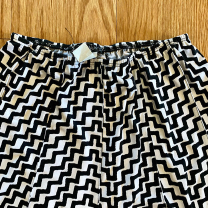 Coco Bianco Black White Chevron Pleated Midi Skirt Womens Small