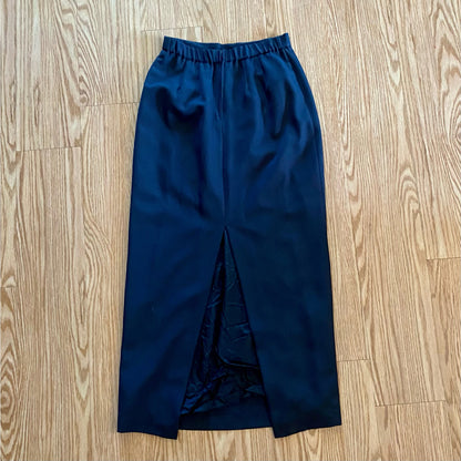 Alex Evenings Vintage Black Minimalist Maxi Skirt Womens Medium USA