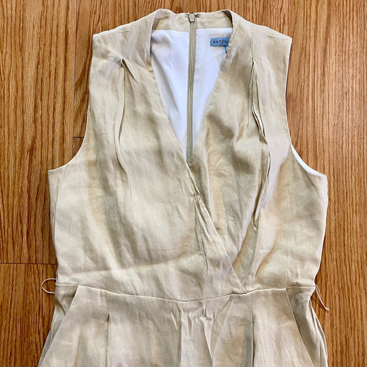 Antonio Melani Tan Sleeveless Wide Leg Jumpsuit Womens 12