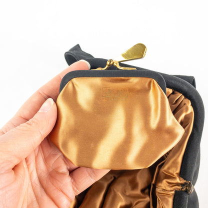 J. R. Julius Resnick Vintage Black Purse Bag Satin Coin Purse Womens One Size