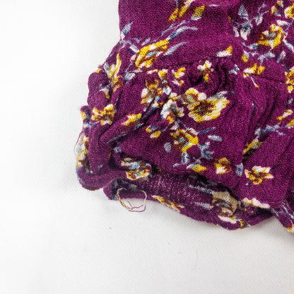 Suzanne Betro Purple Floral Boho Peasant Blouse Womens Large