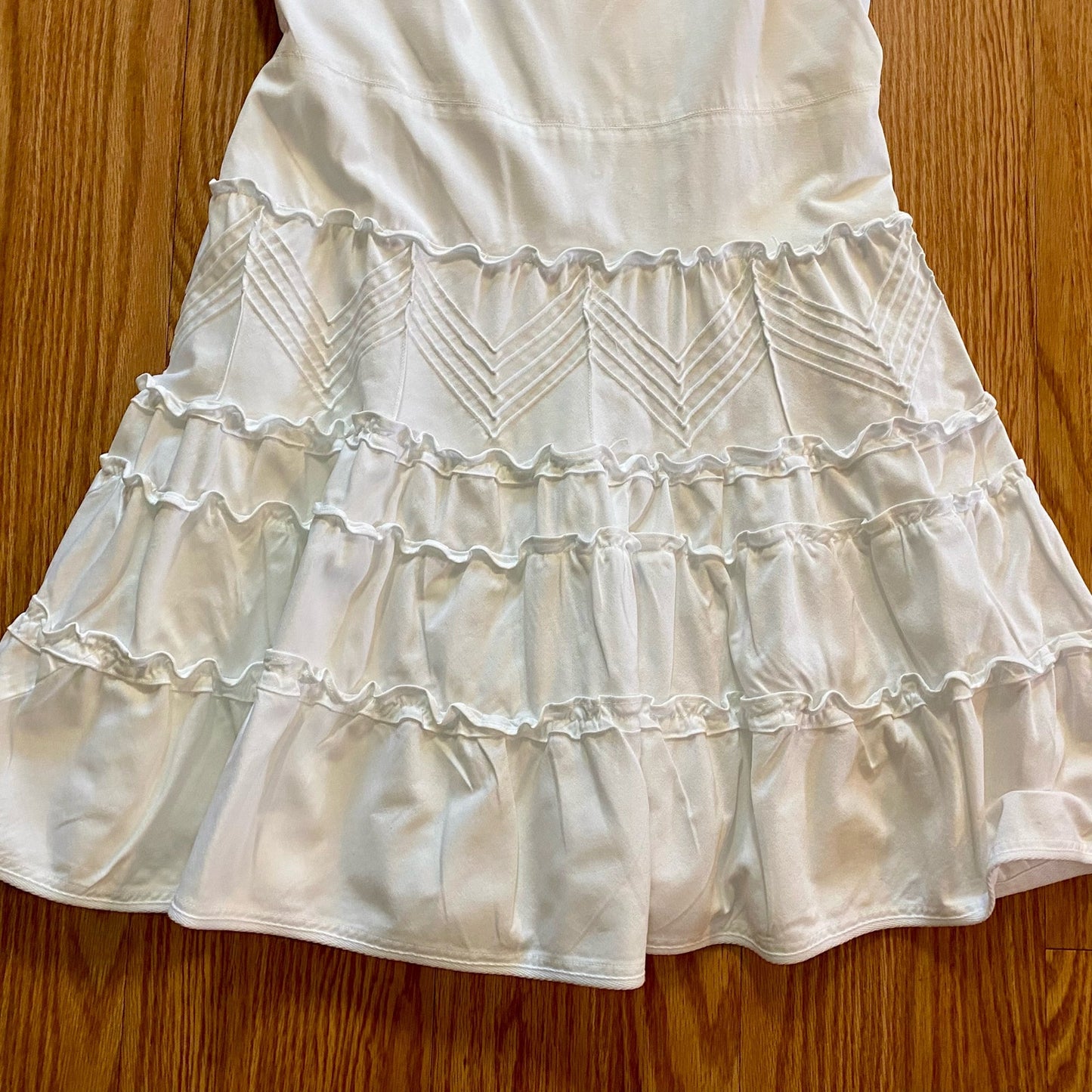 Red Valentino White Tiered Ruffle Fit & Flare Dress Womens 10
