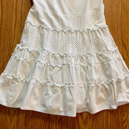 Red Valentino White Tiered Ruffle Fit & Flare Dress Womens 10