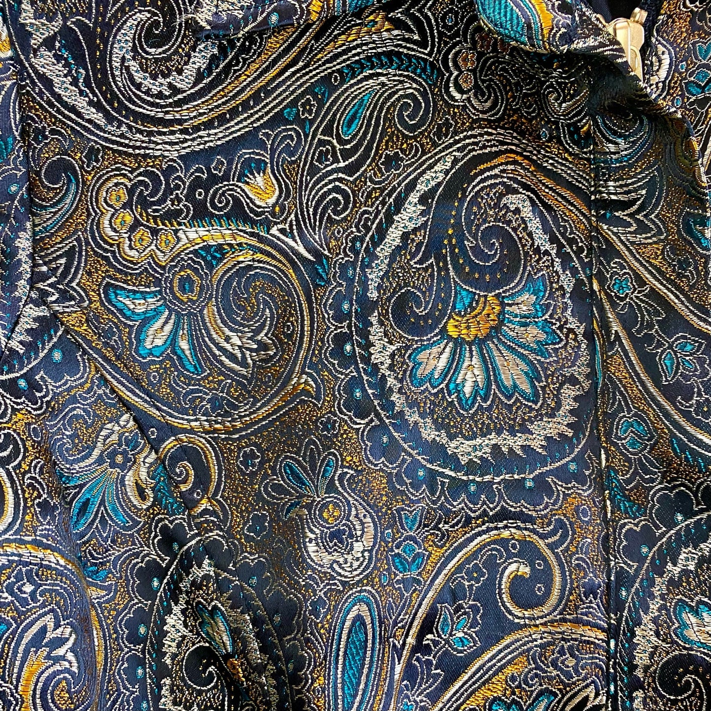 Brownstone Studio Vintage Gold Teal Paisley Jacket Womens Small