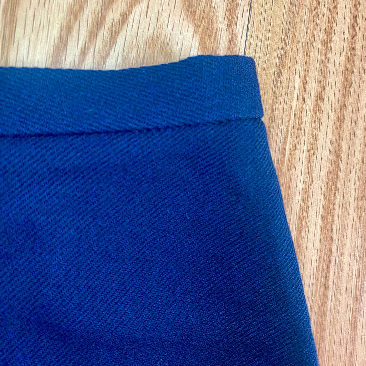 Lauren Ralph Lauren Vintage Navy Blue High Rise Wool Midi Skirt Womens 12 Petite