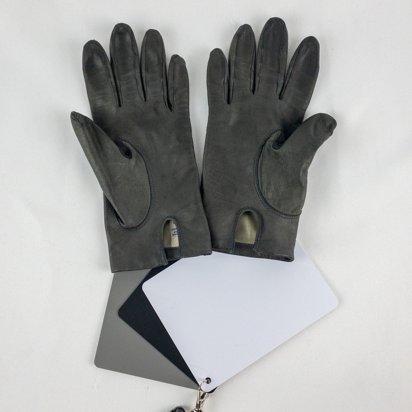 Fownes Vintage Dark Gray Leather Gloves Womens Medium 7