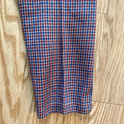 Vintage American Union Red Checked Slim Wool Pants Womens 2