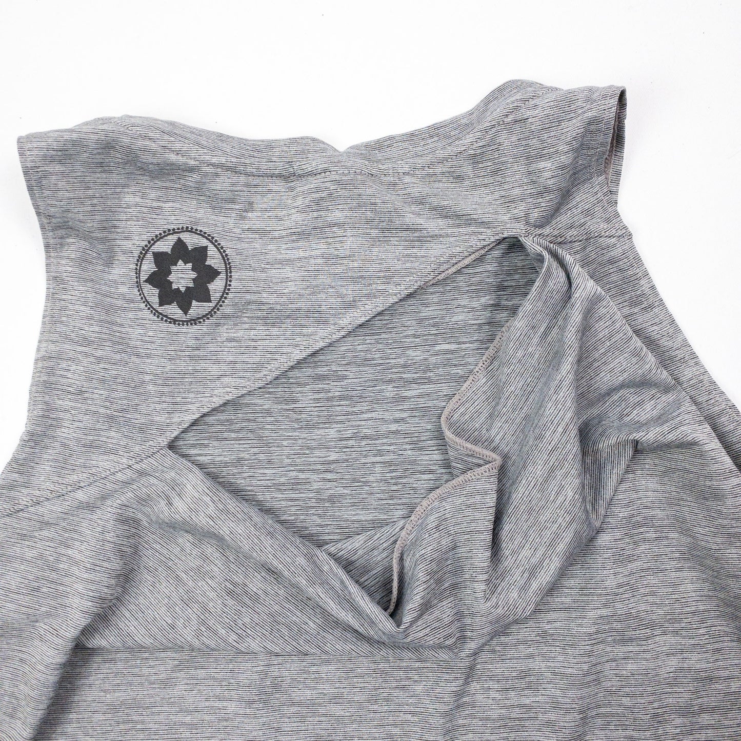 DYI Gray Striped Open Back Athletic Tank Top Womens Small