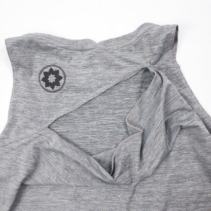 DYI Gray Striped Open Back Athletic Tank Top Womens Small