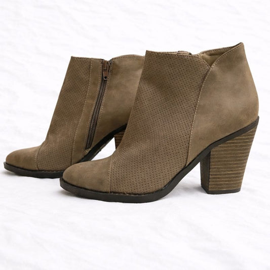 Esprit Kali Tan Brown High Heel Ankle Booties Shoes Womens 7.5