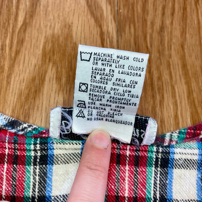 Bonnie Evans Vintage Plaid Tartan Flair Red Holiday Dress Girls Large