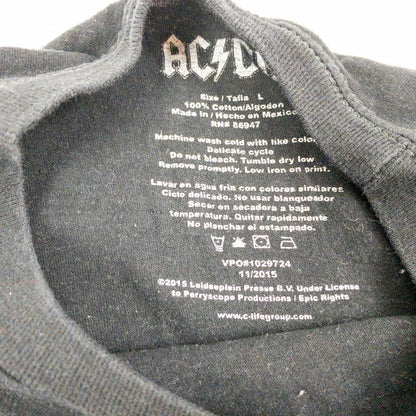 AC/DC Back in Black Graphic T Shirt Band Tee Mens Large