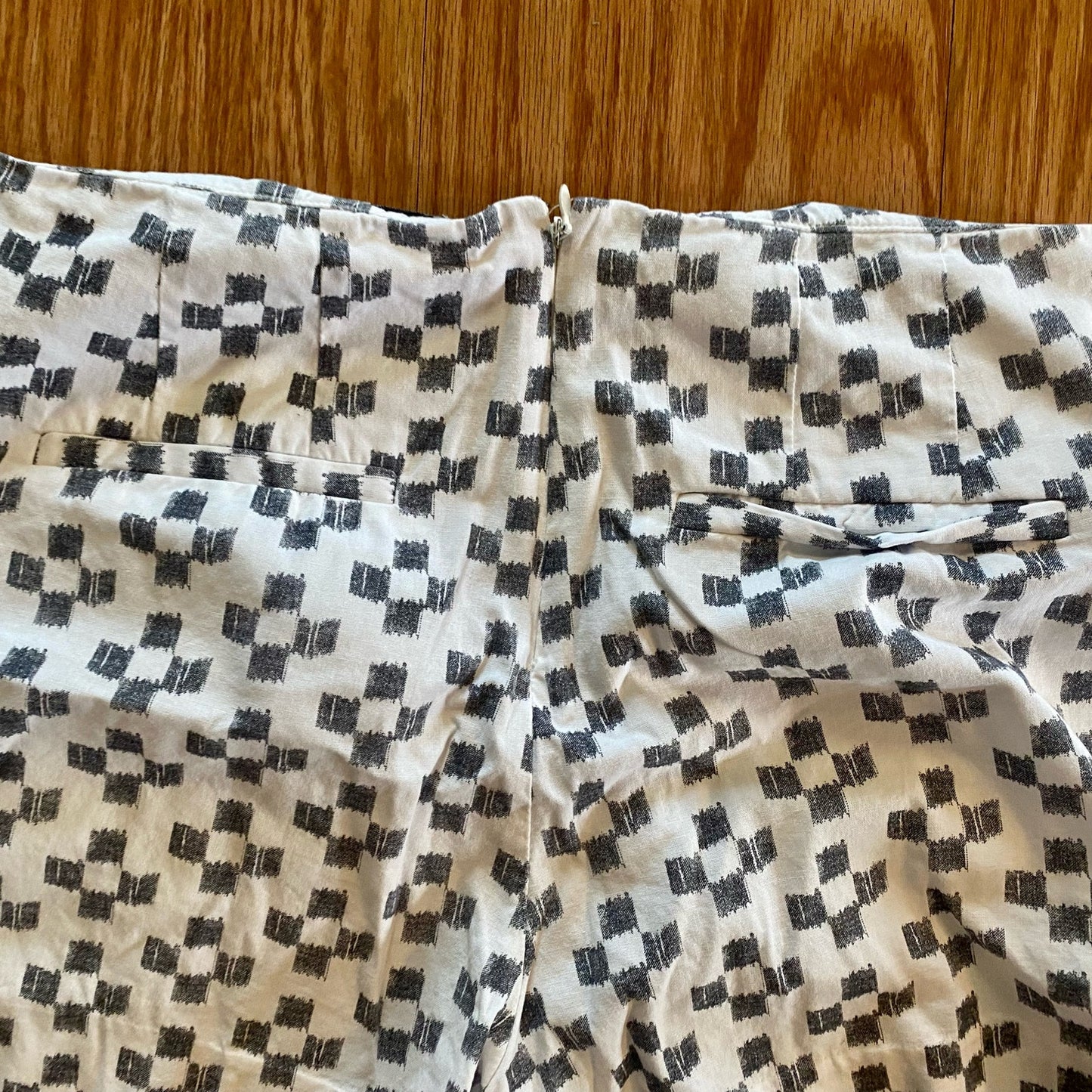 Madewell J Crew Boho White Ikat Check Shorts Womens 6