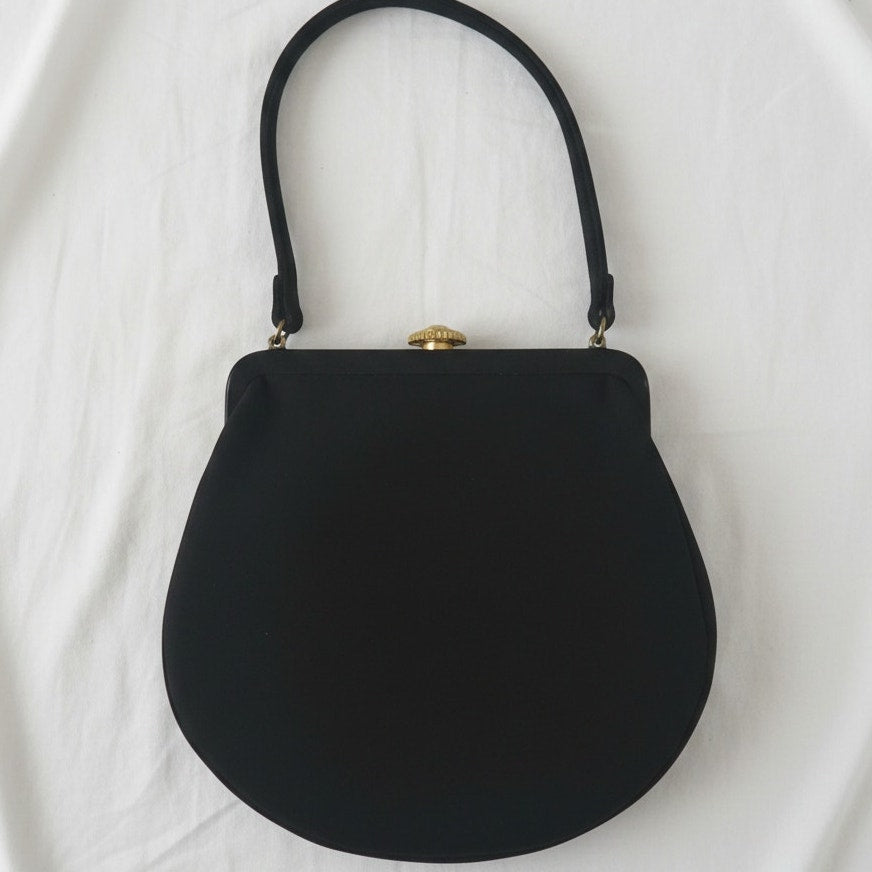 Bonwit Teller Magid Vintage Black Satin Evening Purse & Coin Bag