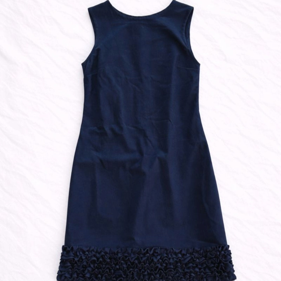Taylor Black Ruffle A-Line Midi Dress Womens 12
