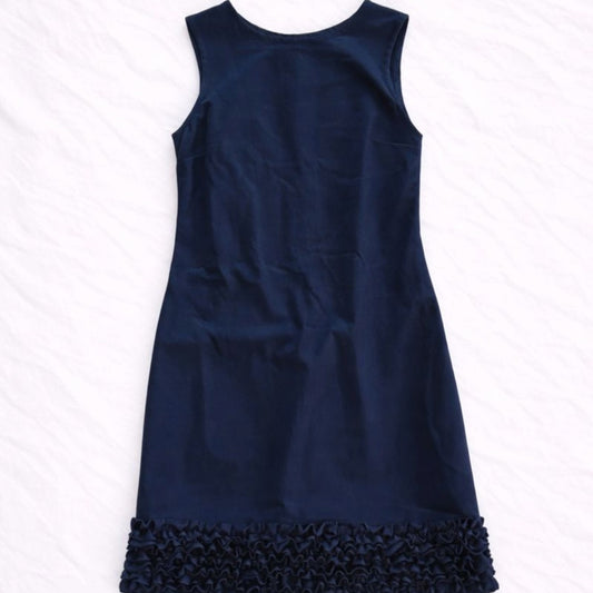 Taylor Black Ruffle A-Line Midi Dress Womens 12