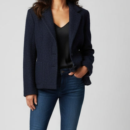 Carole Little Saint-Tropez West Vintage Blue Wool Blazer Womens XSmall