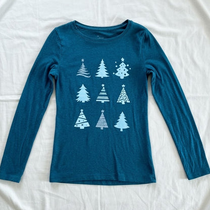 A New Day Green Christmas Holiday Graphic Shirt Womens Small