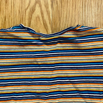Guess Y2k Blue Orange Striped Cropped Tee Shirt Youth XLarge Womens Small/Medium