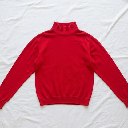 Pendleton Red Mock Neck Cotton Sweater Womens Small Petite