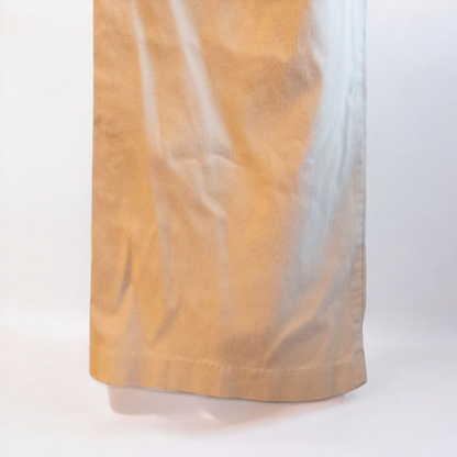 Guess vintage Y2K khaki flare pants with zippered pockets and relaxed fit hanging on a hanger image 6