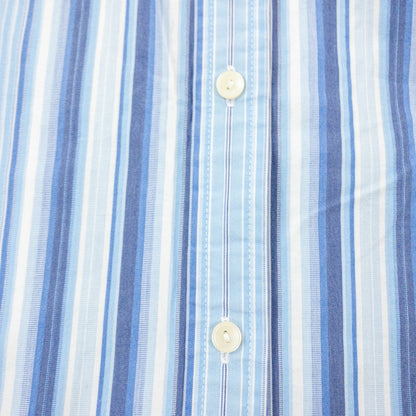 GH Bass & Co Blue White Striped Button Blouse Shirt Womens Medium