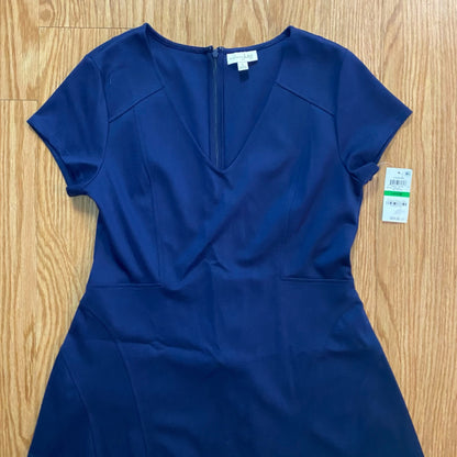 Maison Jules Blu Notte Fit & Flare Blue Pleated Mini Dress Womens Large