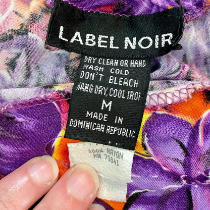 Label Noir Vintage Purple Tropical Hawaiian Baggy Shorts Womens Medium