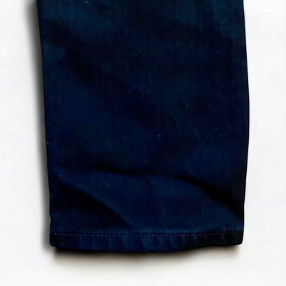 Hudson black Collin Flap skinny jeans laid flat showing front and back details with flap pockets and double button closure image 9