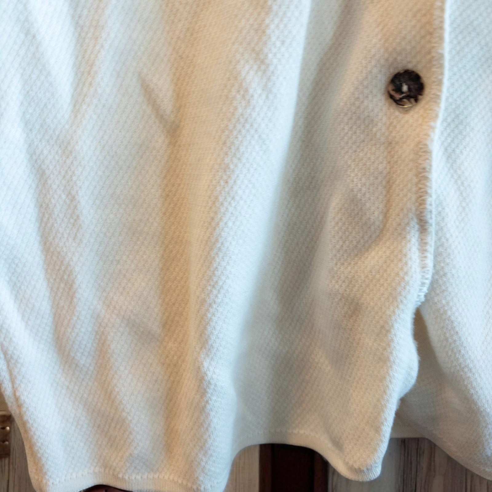 White Worlds Apart vintage cotton vest with button front on hanger image 4