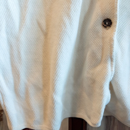 White Worlds Apart vintage cotton vest with button front on hanger image 4