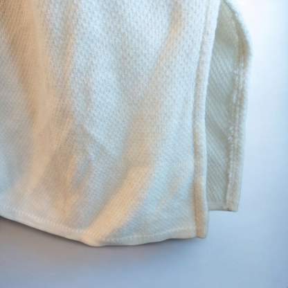 White Worlds Apart vintage cotton vest with button front on hanger image 5