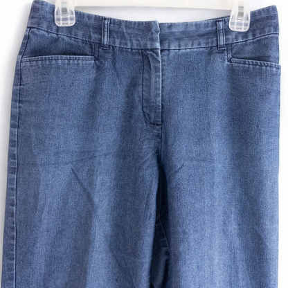 Geoffrey Beene Sport women's blue cropped jeans size 8 medium shown front back and close details image 2