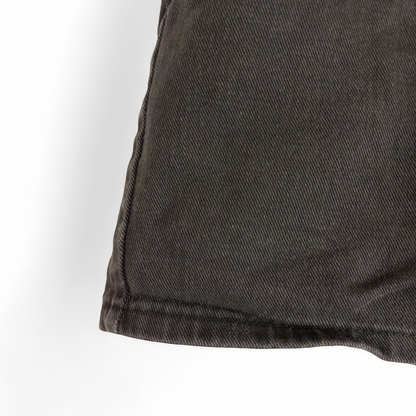 Faded Glory vintage black denim relaxed fit jean shorts womens size 12 front and back view on hanger image 4