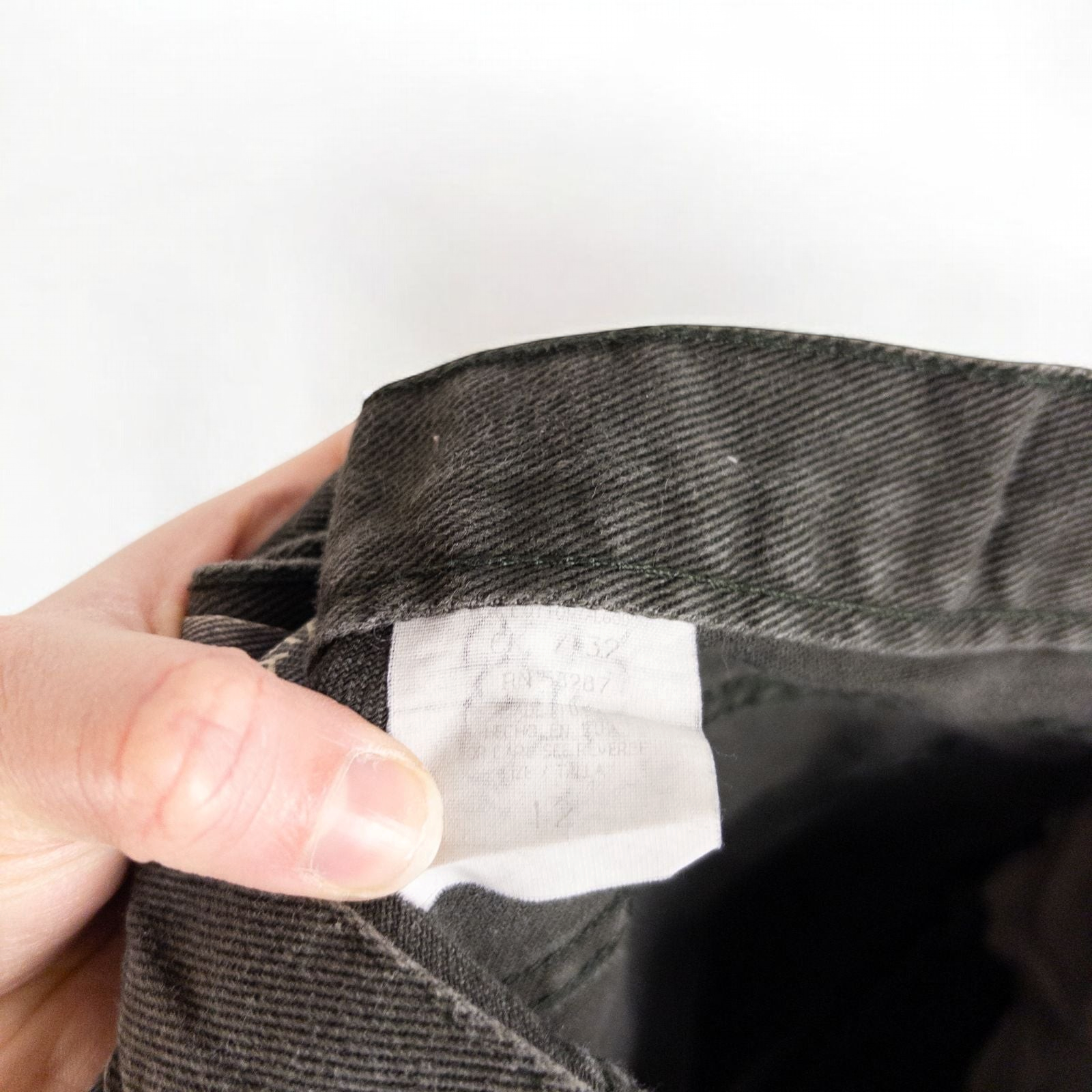 Faded Glory vintage black denim relaxed fit jean shorts womens size 12 front and back view on hanger image 8