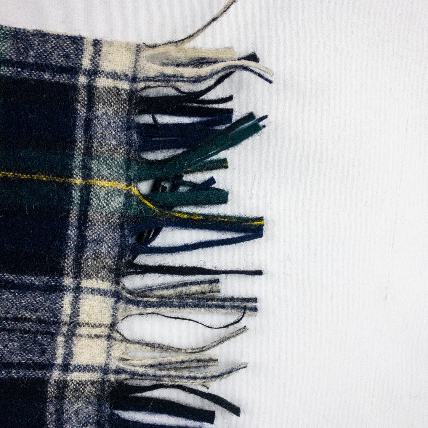 Pendleton Vintage Green Blue Yellow White Plaid Scarf Unisex Men Women One Size