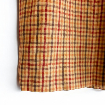 Laura Ashley orange red plaid pleated skirt with side zipper and subtle pockets, front and back views. image 3