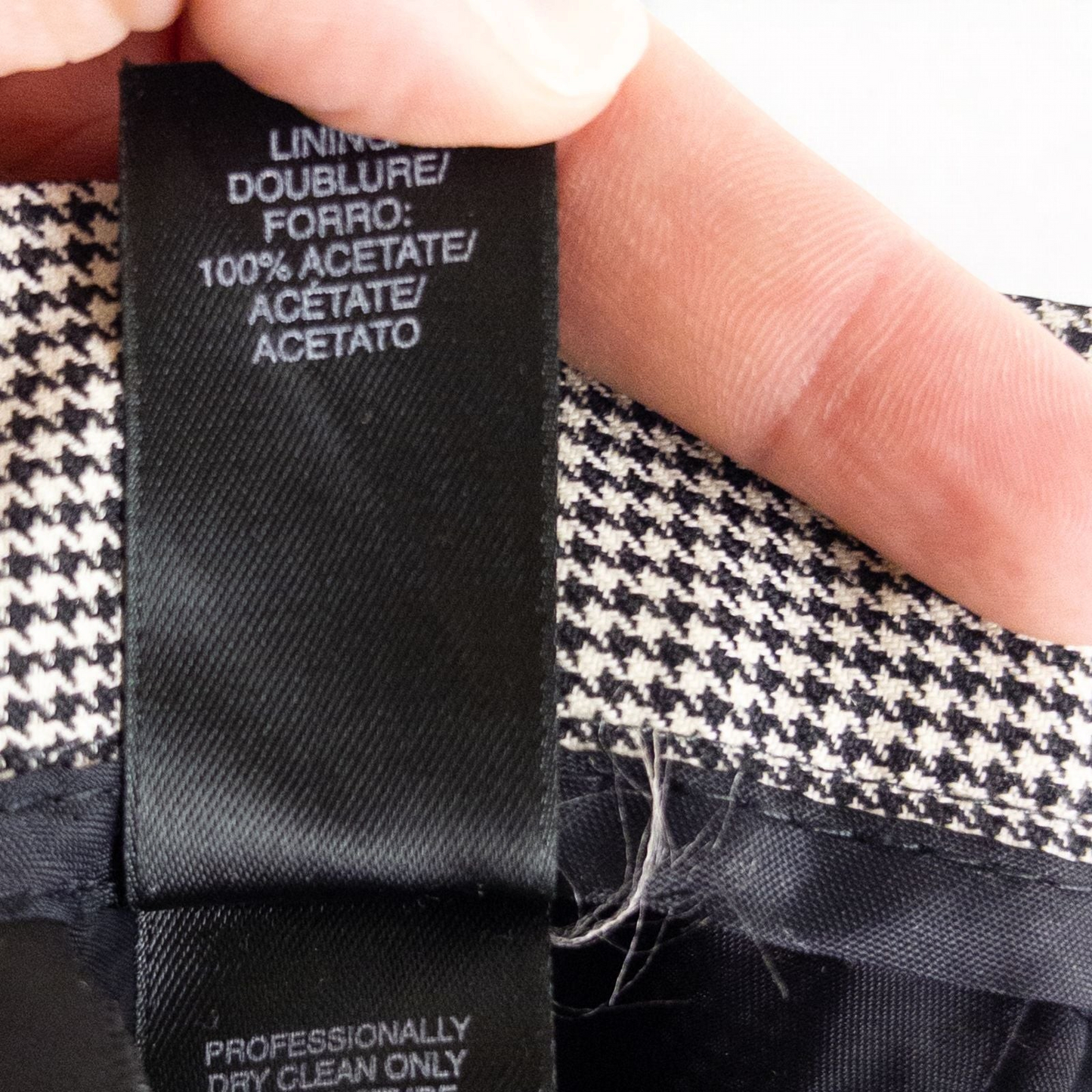 Liz Claiborne vintage black and white houndstooth pants with front zipper and button closure, pleated front, and side pockets image 14