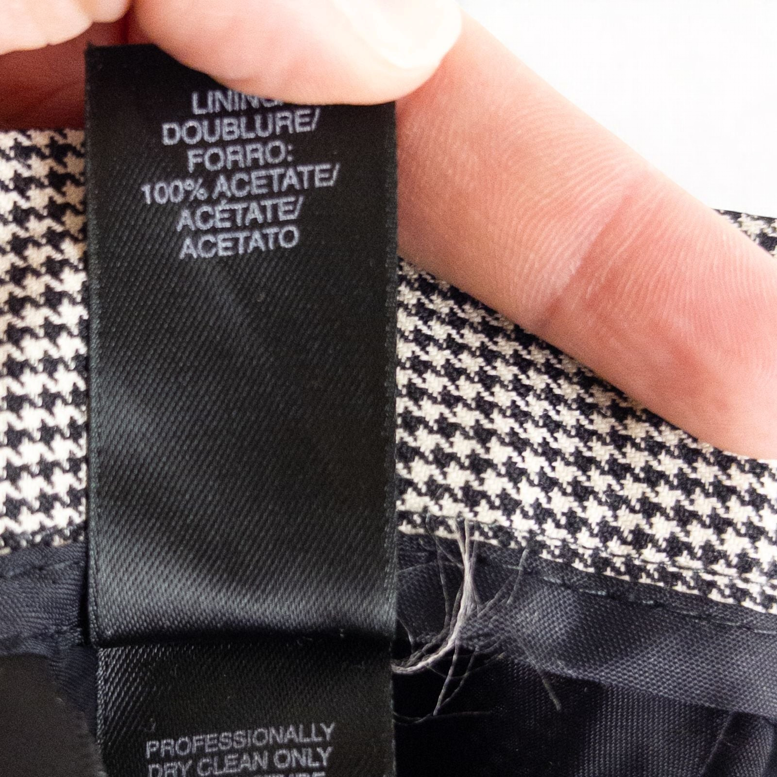 Liz Claiborne vintage black and white houndstooth pants with front zipper and button closure, pleated front, and side pockets image 14
