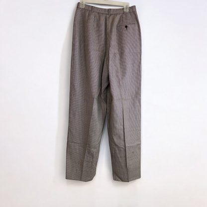 Liz Claiborne vintage black and white houndstooth pants with front zipper and button closure, pleated front, and side pockets image 6