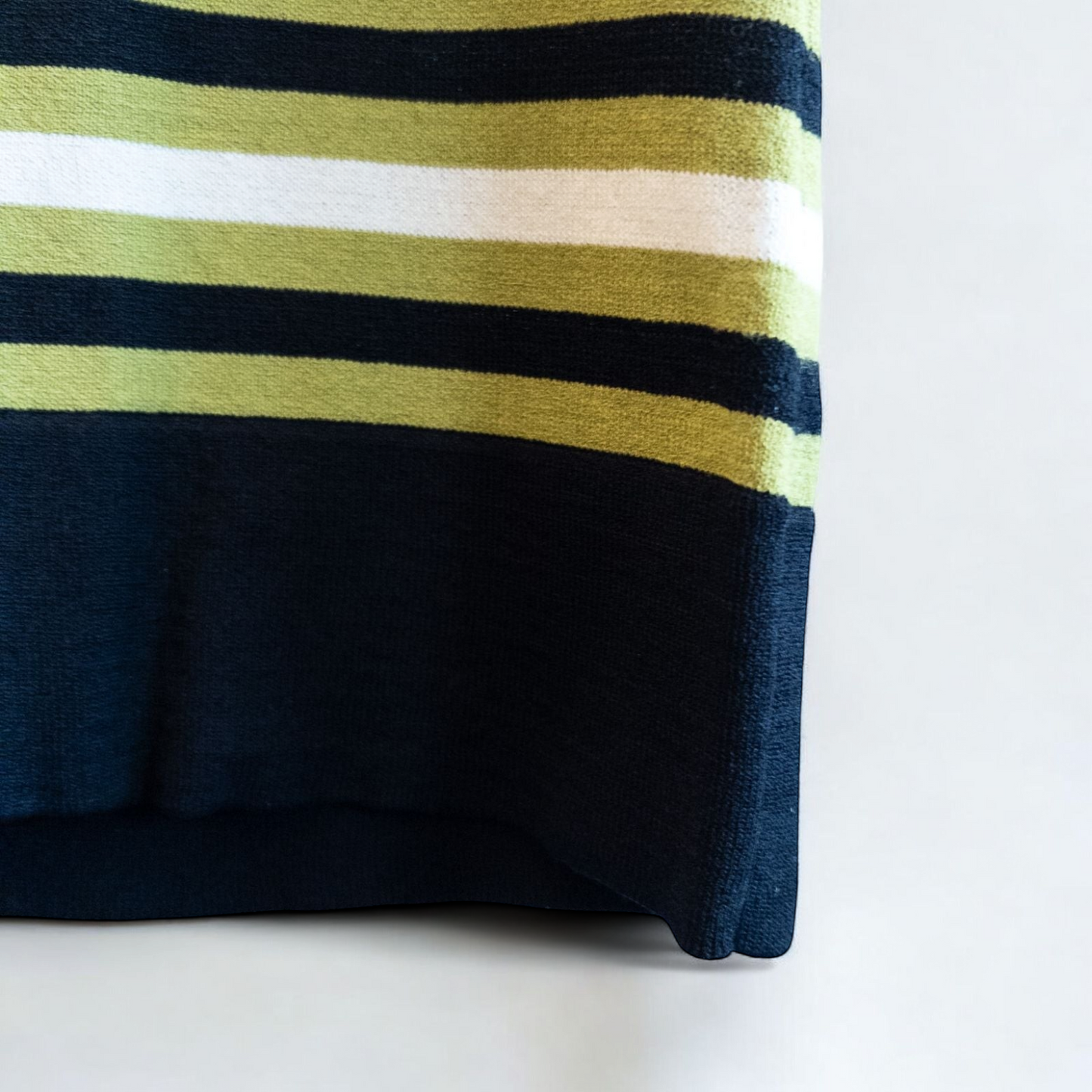 Massini vintage striped green black knit shirt for women with half-zip front and short sleeves image 6