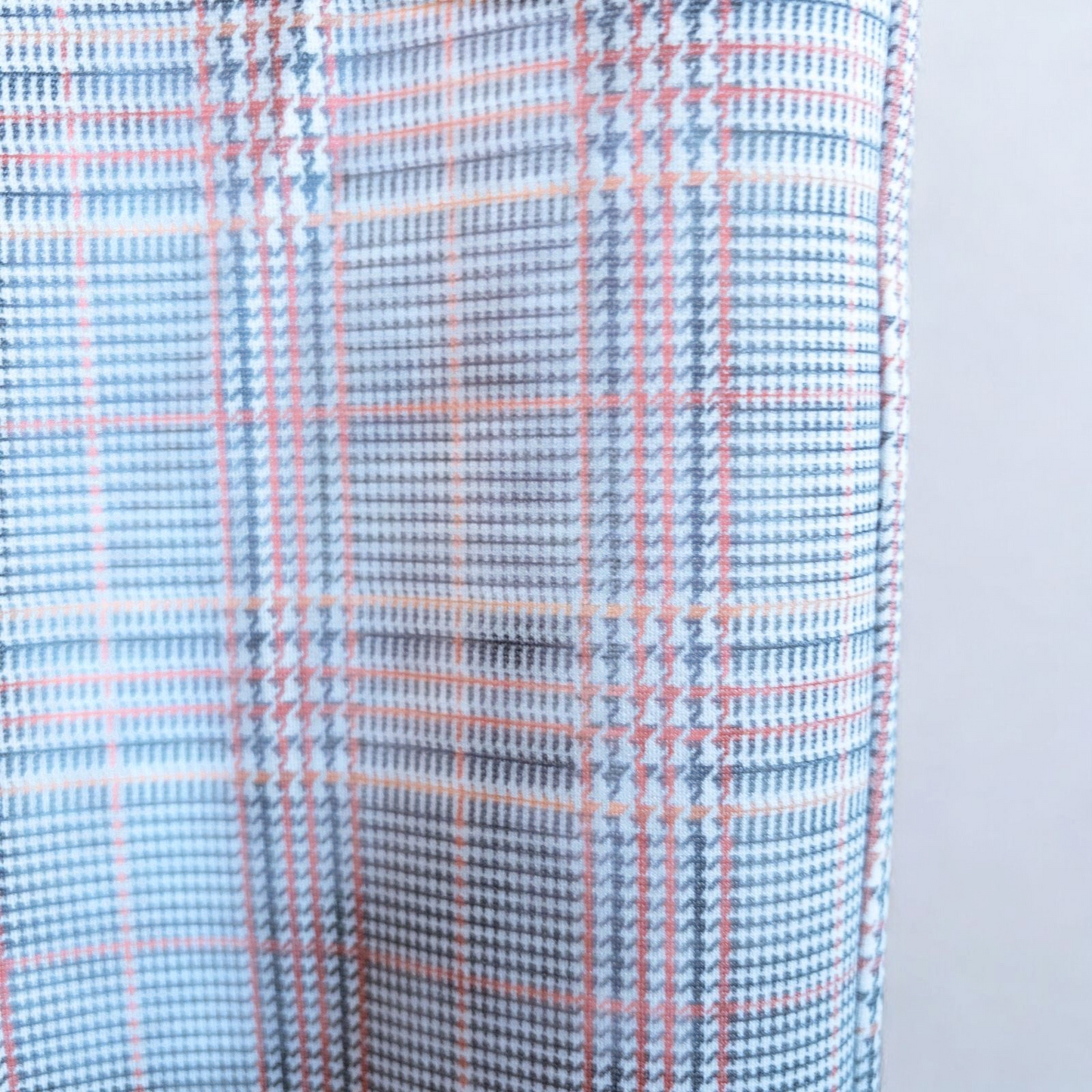 Liverpool Kelsey Lava Flow orange plaid straight leg trousers with tags hanging on white cabinet image 4