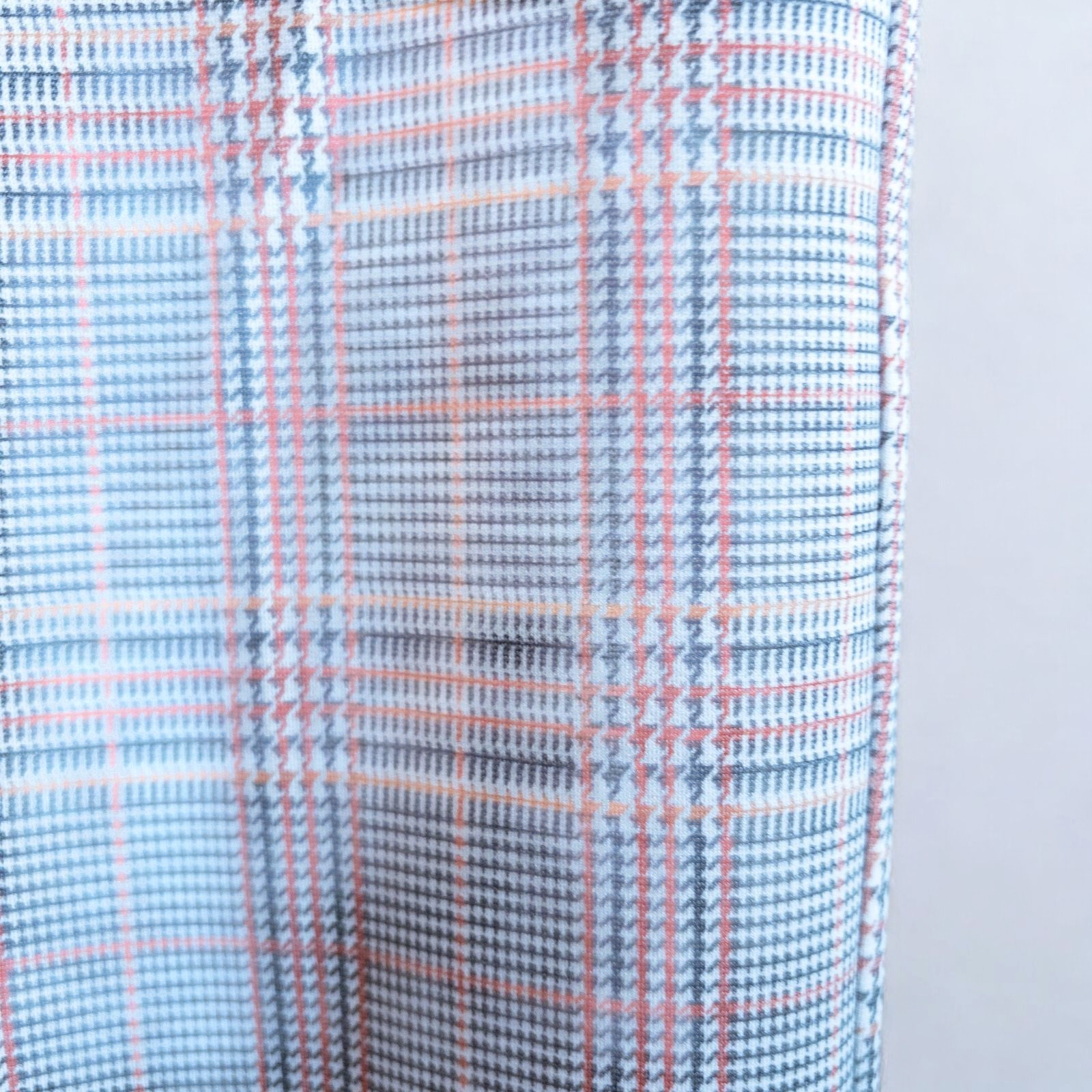 Liverpool Kelsey Lava Flow orange plaid straight leg trousers with tags hanging on white cabinet image 4
