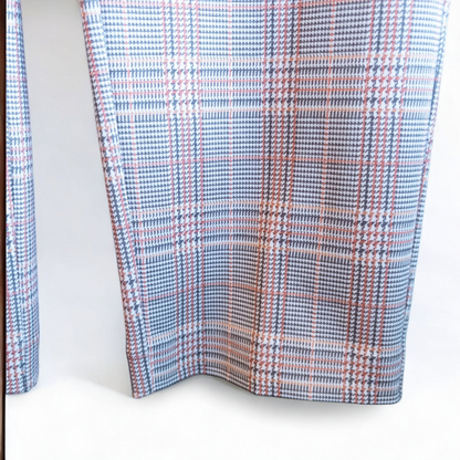 Liverpool Kelsey Lava Flow orange plaid straight leg trousers with tags hanging on white cabinet image 5