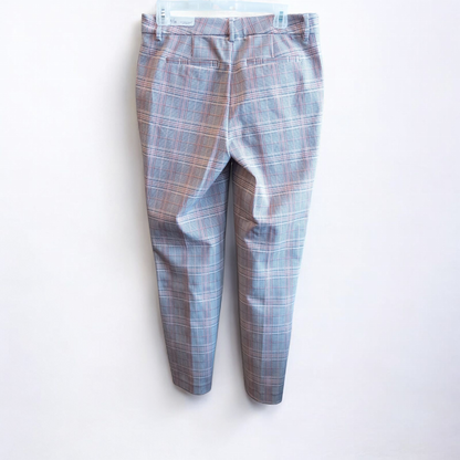 Liverpool Kelsey Lava Flow orange plaid straight leg trousers with tags hanging on white cabinet image 6